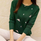 Winter Sweaters 2017 Women Embroidery Ladies Pullover Female Autumn High Elastic Tricot Jumper Fashion Winter Tops Pull Femme