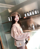 Women Sweaters Long Sleeve Twist Knitted Women's Pullovers Female Winter O Neck Ribbed Short Warm Sweaters Mujer Pull Femme