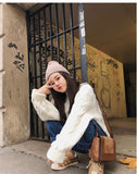 Women Sweaters Long Sleeve Twist Knitted Women's Pullovers Female Winter O Neck Ribbed Short Warm Sweaters Mujer Pull Femme