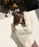 Women Sweaters Long Sleeve Twist Knitted Women's Pullovers Female Winter O Neck Ribbed Short Warm Sweaters Mujer Pull Femme