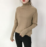 OHRYIYIE Women Turtleneck Winter Sweater 2020 New Khaki Beige Long Sleeve Knitted Pullovers Female Jumper Tricot Tops Pull Femme