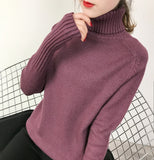 OHRYIYIE Women Turtleneck Winter Sweater 2020 New Khaki Beige Long Sleeve Knitted Pullovers Female Jumper Tricot Tops Pull Femme