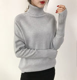 OHRYIYIE Women Turtleneck Winter Sweater 2020 New Khaki Beige Long Sleeve Knitted Pullovers Female Jumper Tricot Tops Pull Femme