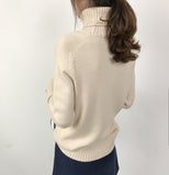 OHRYIYIE Women Turtleneck Winter Sweater 2020 New Khaki Beige Long Sleeve Knitted Pullovers Female Jumper Tricot Tops Pull Femme