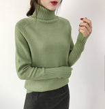 OHRYIYIE Women Turtleneck Winter Sweater 2020 New Khaki Beige Long Sleeve Knitted Pullovers Female Jumper Tricot Tops Pull Femme