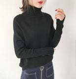 OHRYIYIE Women Turtleneck Winter Sweater 2020 New Khaki Beige Long Sleeve Knitted Pullovers Female Jumper Tricot Tops Pull Femme