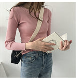 BOBOKATEER Pink Knitted Sweater Women Clothes Black Slim Pullover Tops Casual White Winter Thin Sweaters Pull Femme Autumn 2019