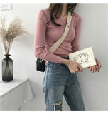 BOBOKATEER Pink Knitted Sweater Women Clothes Black Slim Pullover Tops Casual White Winter Thin Sweaters Pull Femme Autumn 2019