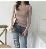 BOBOKATEER Pink Knitted Sweater Women Clothes Black Slim Pullover Tops Casual White Winter Thin Sweaters Pull Femme Autumn 2019