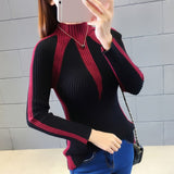 Women's Sweater Winter 2019 Fashion Jumpers Korean Hit Color Pullovers Knitting Pullovers Thick Christmas Sweaters Pull Femme