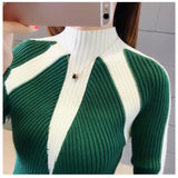 Women's Sweater Winter 2019 Fashion Jumpers Korean Hit Color Pullovers Knitting Pullovers Thick Christmas Sweaters Pull Femme