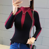 Women's Sweater Winter 2019 Fashion Jumpers Korean Hit Color Pullovers Knitting Pullovers Thick Christmas Sweaters Pull Femme