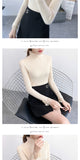 Elegant Sweety Turtleneck Lace Sweater for Women Korean Spring Green Sweaters Winter Knit Pullover Female Jumper Lady Pull Femme