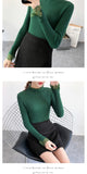 Elegant Sweety Turtleneck Lace Sweater for Women Korean Spring Green Sweaters Winter Knit Pullover Female Jumper Lady Pull Femme