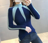 Women's Sweater Winter 2019 Fashion Jumpers Korean Hit Color Pullovers Knitting Pullovers Thick Christmas Sweaters Pull Femme