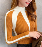 Women's Sweater Winter 2019 Fashion Jumpers Korean Hit Color Pullovers Knitting Pullovers Thick Christmas Sweaters Pull Femme