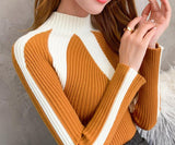 Women's Sweater Winter 2019 Fashion Jumpers Korean Hit Color Pullovers Knitting Pullovers Thick Christmas Sweaters Pull Femme
