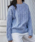 Women Sweaters Long Sleeve Twist Knitted Women's Pullovers Female Winter O Neck Ribbed Short Warm Sweaters Mujer Pull Femme