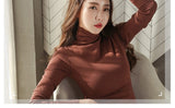 Womens Sweaters 2019 Autumn Winter Tops Turtleneck Sweater Women Black White Thin Pullover Jumper Knitted Sweater Pull Femme New