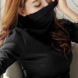 Womens Sweaters 2019 Autumn Winter Tops Turtleneck Sweater Women Black White Thin Pullover Jumper Knitted Sweater Pull Femme New