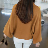 Women Sweaters Turtleneck Batwing Sleeve Wool Pullover Loose Knitted Winter Sweater Female Jumper Pull Red Black White 2019