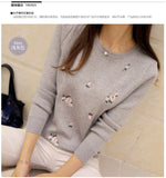 Lcybhe 2020 Autumn Sweater Women Embroidery Knitted Winter Women Sweater And Pullover Female Tricot Jersey Jumper Pull Femme