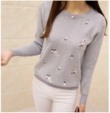 Lcybhe 2020 Autumn Sweater Women Embroidery Knitted Winter Women Sweater And Pullover Female Tricot Jersey Jumper Pull Femme