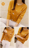 Lcybhe 2020 Autumn Sweater Women Embroidery Knitted Winter Women Sweater And Pullover Female Tricot Jersey Jumper Pull Femme