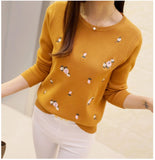 Lcybhe 2020 Autumn Sweater Women Embroidery Knitted Winter Women Sweater And Pullover Female Tricot Jersey Jumper Pull Femme