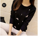 Lcybhe 2020 Autumn Sweater Women Embroidery Knitted Winter Women Sweater And Pullover Female Tricot Jersey Jumper Pull Femme
