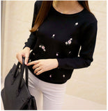 Lcybhe 2020 Autumn Sweater Women Embroidery Knitted Winter Women Sweater And Pullover Female Tricot Jersey Jumper Pull Femme
