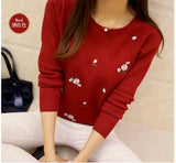 Lcybhe 2020 Autumn Sweater Women Embroidery Knitted Winter Women Sweater And Pullover Female Tricot Jersey Jumper Pull Femme