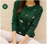 Lcybhe 2020 Autumn Sweater Women Embroidery Knitted Winter Women Sweater And Pullover Female Tricot Jersey Jumper Pull Femme