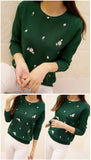 Lcybhe 2020 Autumn Sweater Women Embroidery Knitted Winter Women Sweater And Pullover Female Tricot Jersey Jumper Pull Femme