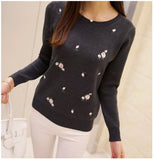 Lcybhe 2020 Autumn Sweater Women Embroidery Knitted Winter Women Sweater And Pullover Female Tricot Jersey Jumper Pull Femme