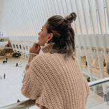 Fargeous Khaki Turtleneck Women Sweater Autumn Winter Long Sleeve Jumper 2019 Knitted Loose Fashion Pullover Femme