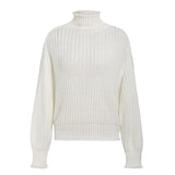 Conmoto inverno pullovers camisola de malha feminina blusas casuais jumper sólido cáqui feminino camisola de gola alta malhas pull femme