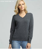 JVEII Women Sweater Knitted Female Long Sleeve V-neck Cashmere Sweater And Pullover Female Autumn Winter Slim Jumpers Casual