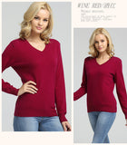 JVEII Women Sweater Knitted Female Long Sleeve V-neck Cashmere Sweater And Pullover Female Autumn Winter Slim Jumpers Casual