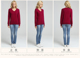 JVEII Women Sweater Knitted Female Long Sleeve V-neck Cashmere Sweater And Pullover Female Autumn Winter Slim Jumpers Casual