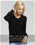 JVEII Women Sweater Knitted Female Long Sleeve V-neck Cashmere Sweater And Pullover Female Autumn Winter Slim Jumpers Casual