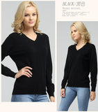 JVEII Women Sweater Knitted Female Long Sleeve V-neck Cashmere Sweater And Pullover Female Autumn Winter Slim Jumpers Casual