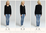 JVEII Women Sweater Knitted Female Long Sleeve V-neck Cashmere Sweater And Pullover Female Autumn Winter Slim Jumpers Casual