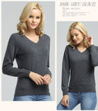 JVEII Women Sweater Knitted Female Long Sleeve V-neck Cashmere Sweater And Pullover Female Autumn Winter Slim Jumpers Casual