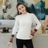 JoinYouth Half Turtleneck Warm Pullovers 2020 Autumn Winter Clothes Women Striped Warm Sweaters Korean Pull Femme Slim J223