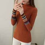 JoinYouth Half Turtleneck Warm Pullovers 2020 Autumn Winter Clothes Women Striped Warm Sweaters Korean Pull Femme Slim J223