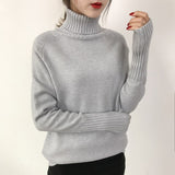 OHRYIYIE Women Turtleneck Winter Sweater 2020 New Khaki Beige Long Sleeve Knitted Pullovers Female Jumper Tricot Tops Pull Femme