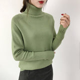 OHRYIYIE Women Turtleneck Winter Sweater 2020 New Khaki Beige Long Sleeve Knitted Pullovers Female Jumper Tricot Tops Pull Femme