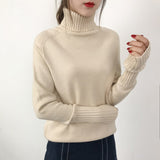OHRYIYIE Women Turtleneck Winter Sweater 2020 New Khaki Beige Long Sleeve Knitted Pullovers Female Jumper Tricot Tops Pull Femme