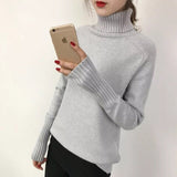 OHRYIYIE Women Turtleneck Winter Sweater 2020 New Khaki Beige Long Sleeve Knitted Pullovers Female Jumper Tricot Tops Pull Femme